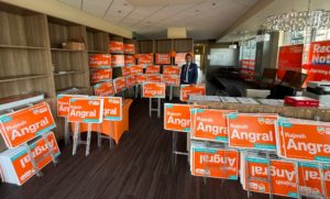 Hundreds of signs all ready to go out in support of Rajesh Angral, our fantastic Alberta NDP candidate for Calgary-North. His office opens tonight! Stop by and get yours!